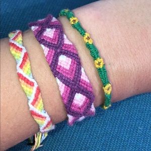 Homemade friendship bracelets